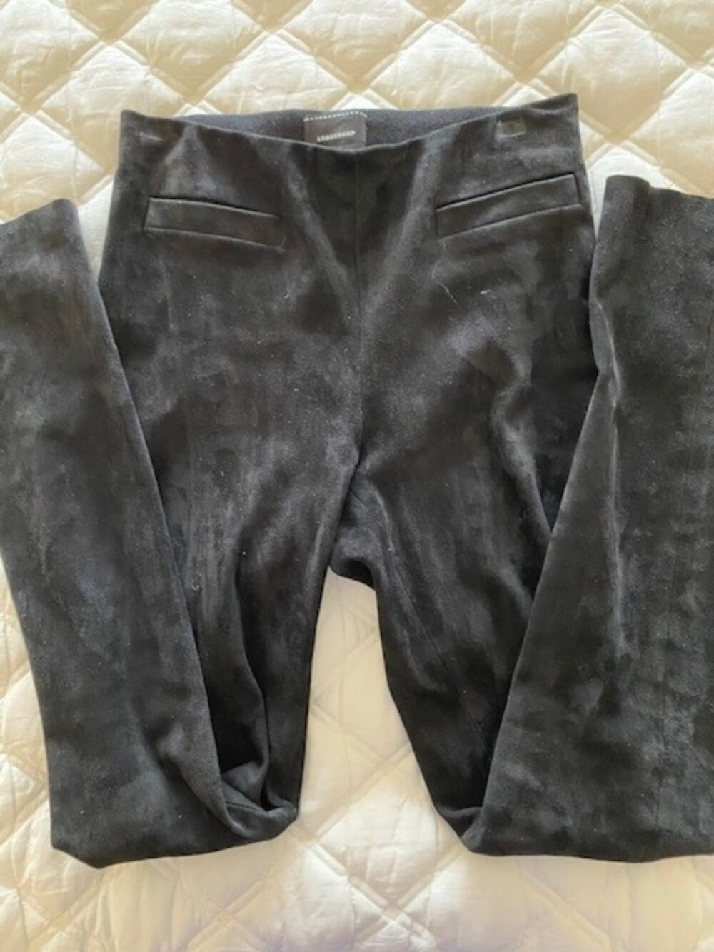 Longchamp Black Suede Leggings